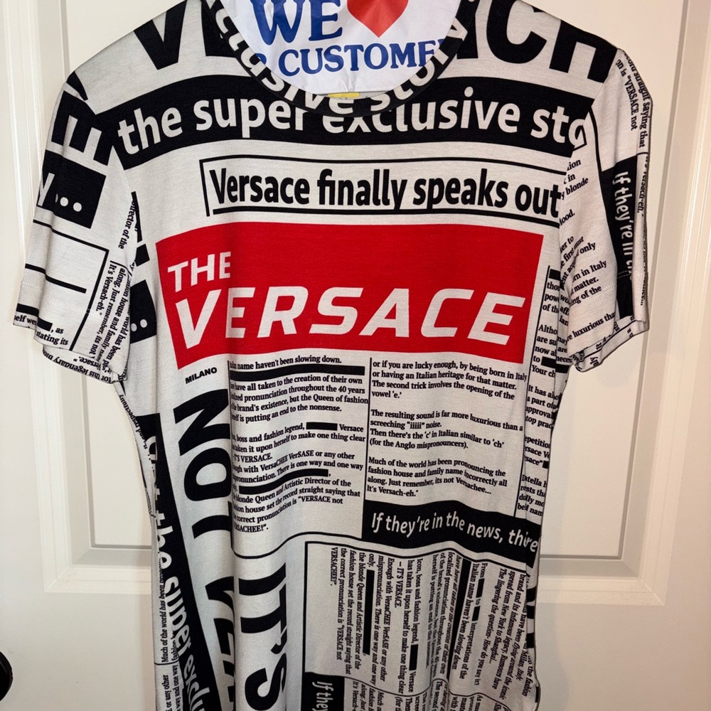 Versace Black, White, and Red Graphic Tee